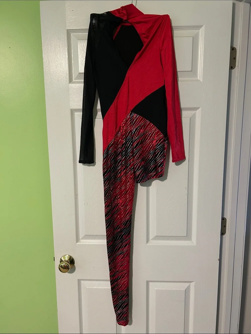 Weissman Red and Black Sparkle Dance Costume